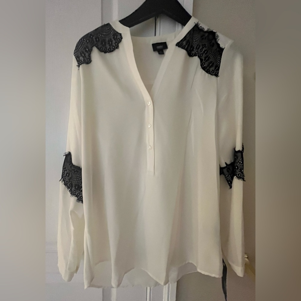 NWT Mossino Target Lace accent Blouse Top XS